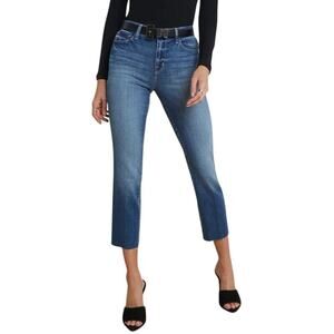 L’Agence Sada High Rise Cropped Slim Jeans Raw Hem Lexington Wash Size 28 NWOT